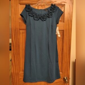 Tiana B. Teal Ruffle Dress